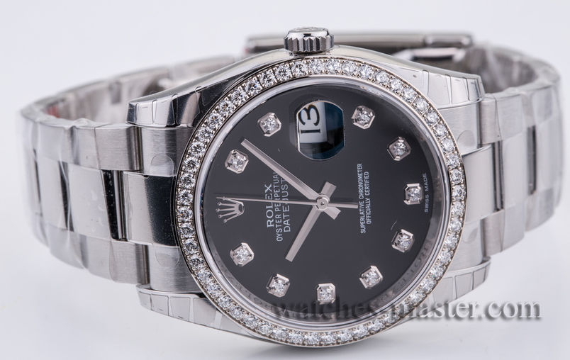 116244 Black set with diamonds Oyster Bracelet Rolex Datejust 36
