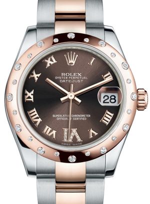 178341 Chocolate set with diamonds Rolex Datejust 31