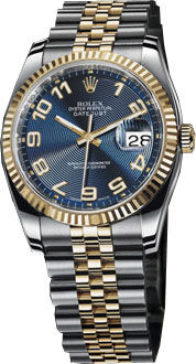 116233 blue concentric circle dial Arabic numerals Rolex Datejust 36
