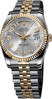 116233 silver concentric circle dial Arabic numera Rolex Datejust 36