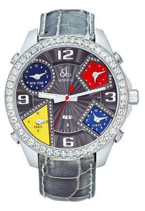 JC-58DA 3.25 carat bezel Jacob & Co Five Time Zone
