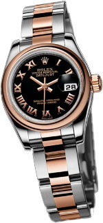 179161 black Roman dial Oyster Rolex Lady-Datejust 26 Archive