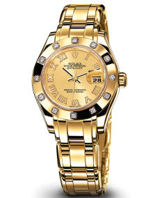80318 champagne dial Rolex Pearlmaster