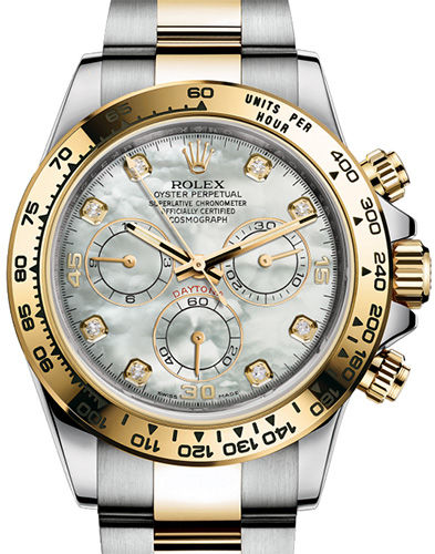 116503 White mother-of-pearl set with diamonds Rolex Cosmograph Daytona