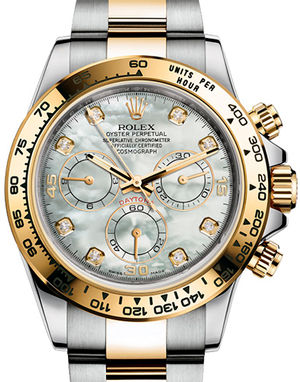 116503 White mother-of-pearl set with diamonds Rolex Cosmograph Daytona