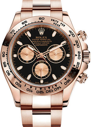 116505 Black Dial with Everrose subdials Rolex Cosmograph Daytona