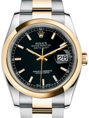 116203 Black index Oyster Bracelet Rolex Datejust 36