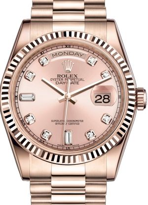 118235 Pink set with diamonds Rolex Day-Date 36
