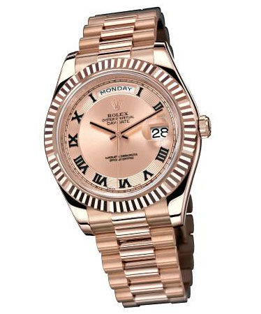 218235 pink champagne concentric circle dial Rolex Day-Date II Archive