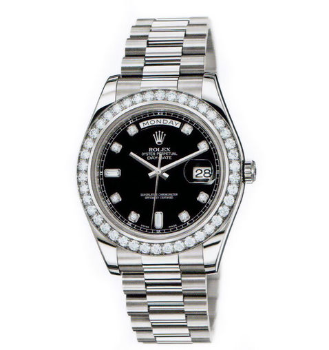 218349 black diamond dial   Rolex Day-Date II Archive