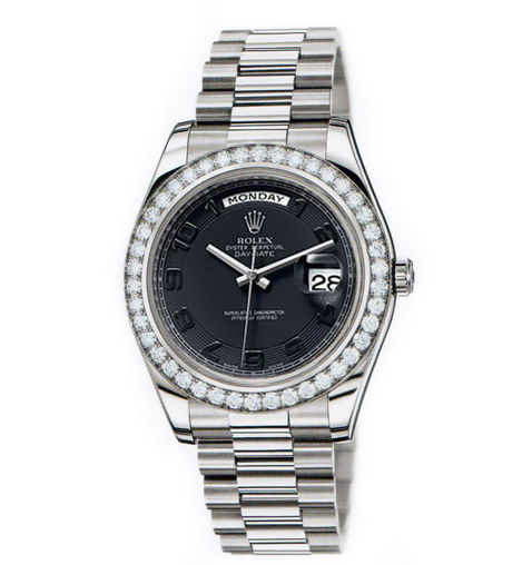 218349 black dial   Rolex Day-Date II Archive