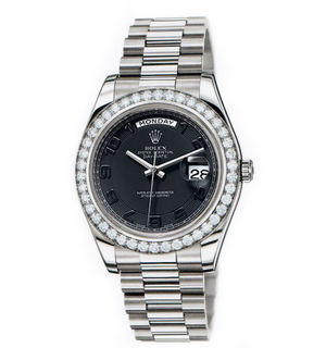 218349 black dial   Rolex Day-Date II Archive
