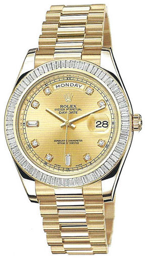 218398  champagne diamond dial   Rolex Day-Date II Archive