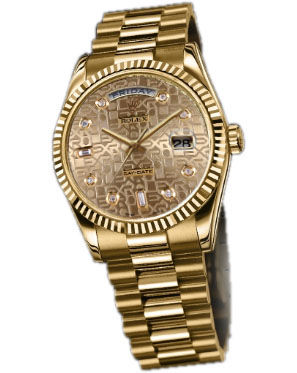 118238 champagne  jubilee dial Diamond Rolex Day-Date 36