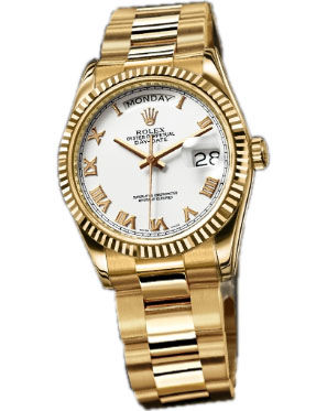118238 white dial Roman Rolex Day-Date 36