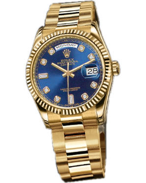118238 Blue dial Diamond Rolex Day-Date 36
