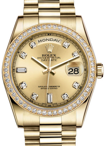 118348 Champagne set with diamonds Rolex Day-Date 36
