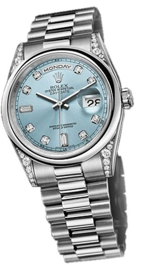 118296  glacier blue dial Rolex Day-Date 36