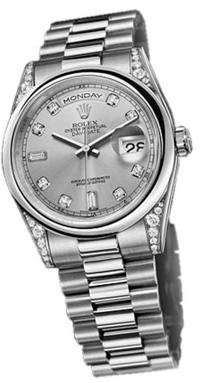 118296  silver dial Rolex Day-Date 36