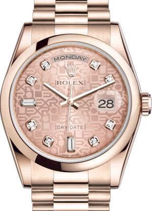 118205F Pink Jubilee design set with diamonds Rolex Day-Date 36