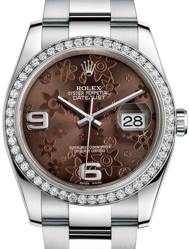 116244 Bronze floral motif Oyster Bracelet Rolex Datejust 36