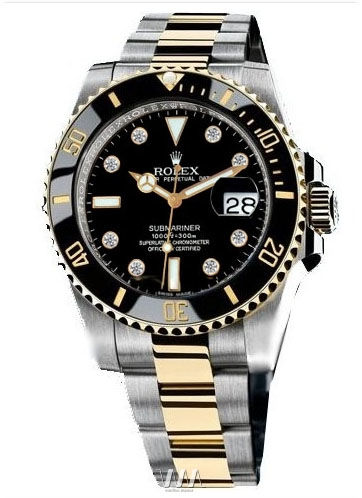 116613 black dial 8 diamond Rolex Submariner