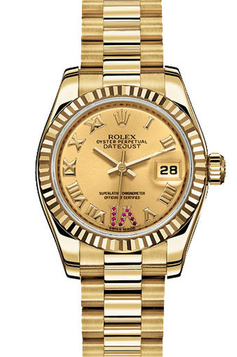 179178  champagne dial roman numerals rubies Rolex Lady-Datejust 26 Archive