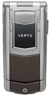 Stainless Steel Aluminium Dark Brown Leather Vertu Ayxta