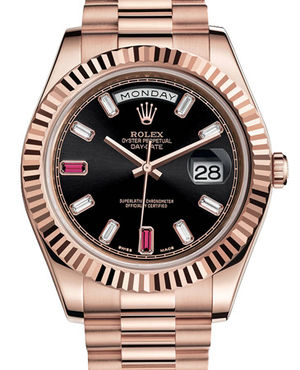 218235 black diamond rubin dial Rolex Day-Date II Archive