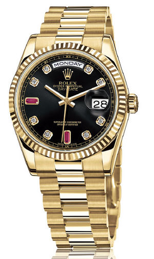 118238 black diamond rubin dial Rolex Day-Date 36