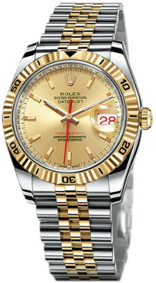116263 champagne dial jubilee Rolex Datejust 36 Turn-O-Graph