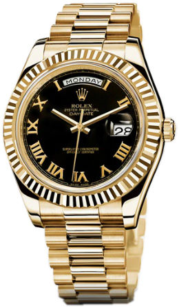 218238  black dial Roman numerals Rolex Day-Date II Archive