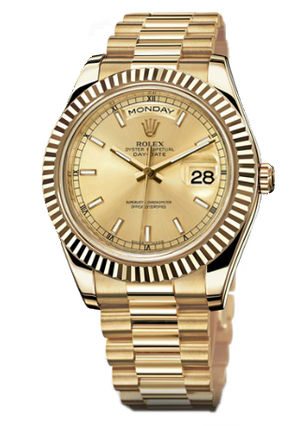 218238  champagne dial index Rolex Day-Date II Archive