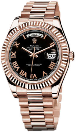 218235 black  roman dial  Rolex Day-Date II Archive