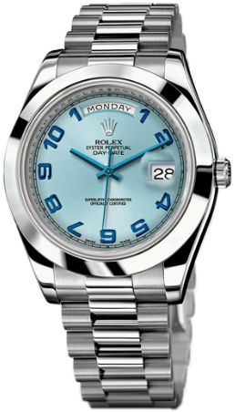 218206 ice blue dial  blue Arabic numerals Rolex Day-Date II Archive