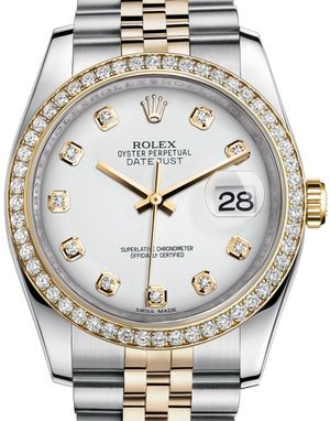 116243 White set with diamonds JB Rolex Datejust 36
