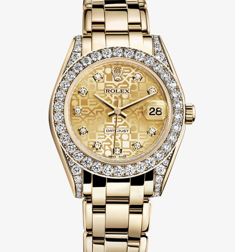 81158 Champagne Jubilee design set with diamonds Rolex Pearlmaster