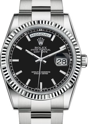 118239 Black long-lasting blue luminescence Rolex Day-Date 36