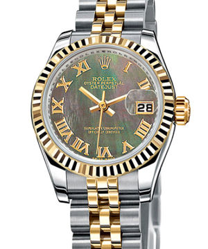 179173 Black mother-of-pearl roman dial jubilee Rolex Lady-Datejust 26 Archive