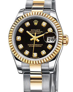 179173 black diamond dial Oyster Rolex Lady-Datejust 26 Archive