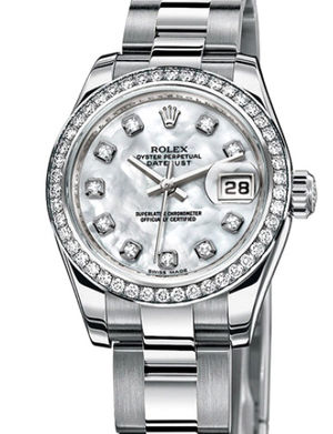 179384 white mother of pearl diamonds dial Oyster Rolex Lady-Datejust 26 Archive