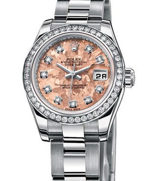 179384 Pink Gold Crystals diamonds dial Oyster Rolex Lady-Datejust 26 Archive