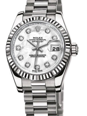 179179 white mother of pearl diamond dial Presiden Rolex Lady-Datejust 26 Archive