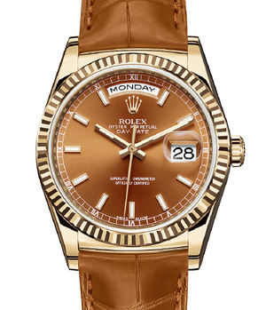 118138 cognac Rolex Day-Date 36