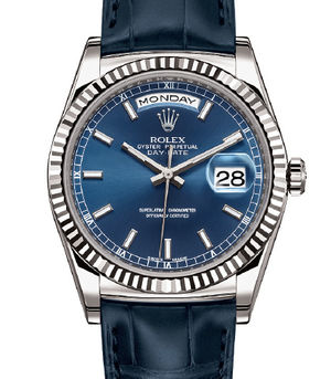 118139 Blue long-lasting blue luminescence Rolex Day-Date 36