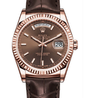 118135 Chocolate long-lasting blue luminescence Rolex Day-Date 36