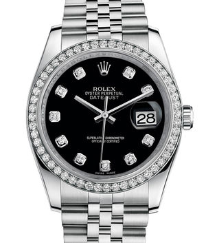 116244 Black set with diamonds Jublilee Bracelet Rolex Datejust 36
