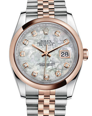 116201 White mother-of-pearl diamond dial Jubilee Rolex Datejust 36