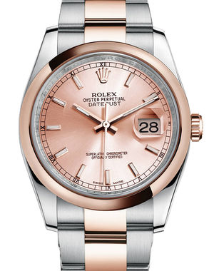 116201 pink index dial Oyster Rolex Datejust 36