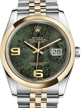 116203 Green floral motif Jubilee Bracelet Rolex Datejust 36